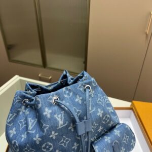 【AT3490】LVモノグラム ブルー デニム リュックサック ヴィンテージトレンド ライトラグジュアリー ベーシック