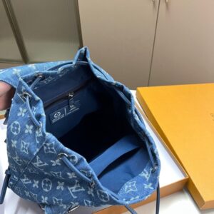 【AT3490】LVモノグラム ブルー デニム リュックサック ヴィンテージトレンド ライトラグジュアリー ベーシック
