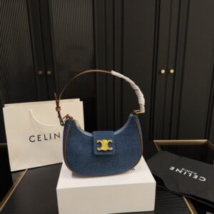 【AT3507】CELINE デニム AVA ジーンズの三日月バッグ。トレンドに合わせて。