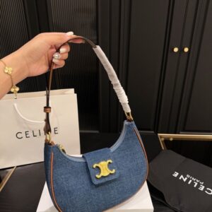 【AT3507】CELINE デニム AVA ジーンズの三日月バッグ。トレンドに合わせて。