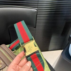 【AT3519】Gucci Ophidia GG Supremeクラシックミニカメラバッグ（ダブルショルダーストラップ+チェーン付き）