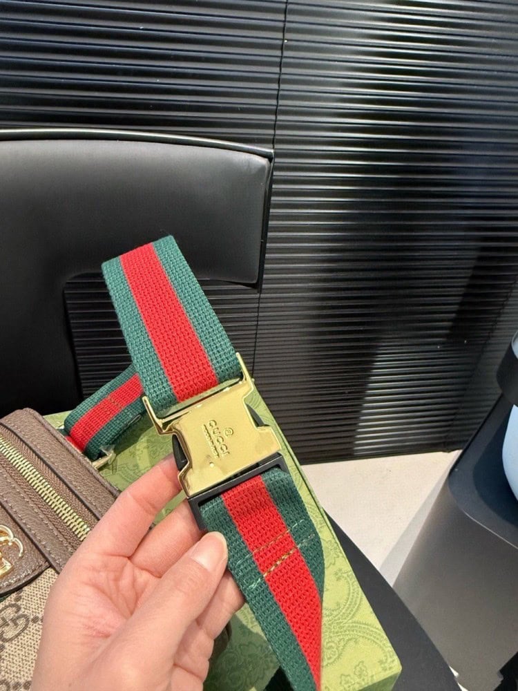 【AT3519】Gucci Ophidia GG Supremeクラシックミニカメラバッグ（ダブルショルダーストラップ+チェーン付き）