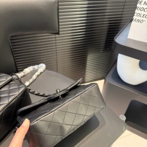 【AT3524】Chanel CFミニクラシックフラップバッグ | ブラックダイヤ柄チェーンバッグ | 上質で万能なワンショルダーショルダーバッグ