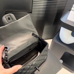 【AT3524】Chanel CFミニクラシックフラップバッグ | ブラックダイヤ柄チェーンバッグ | 上質で万能なワンショルダーショルダーバッグ