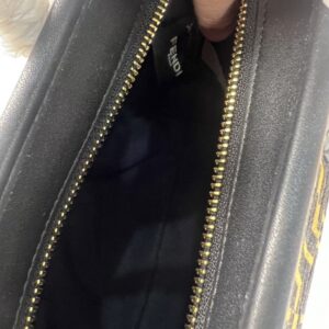 【AT3542】FendiのクラシックなFFモノグラムトートバッグ、ヴィンテージキャンバスと牛革のコンビネーション、大容量の手提げバッグ、斜め掛けも可能。