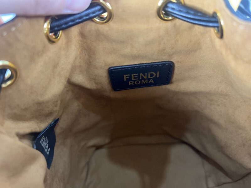 【AT3543】Fendi クラシック FF モノグラム バケツバッグ ビンテージキャンバスと牛革の組み合わせ オールマッチの紐付きバッグ ショルダーと斜め掛けの両用