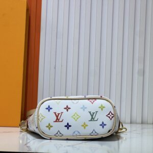 【AT3547】Louis Vuittonのクラシックなカラーモノグラム柄のトートバッグ、ビンテージ風の小さなハンドバッグ、ミニコインケース付き