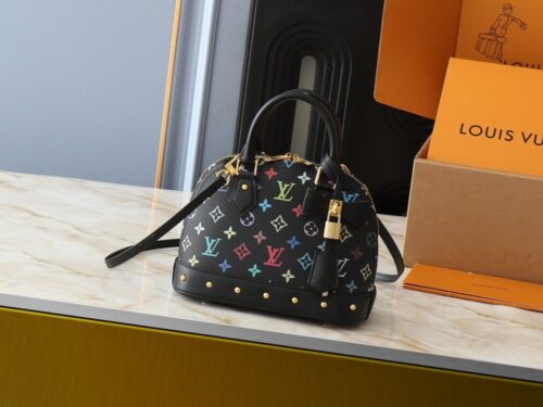 【AT3552】Louis Vuitton x 村上隆 のクラシックでカラフルな Monogram Alma BB ハンドバッグ