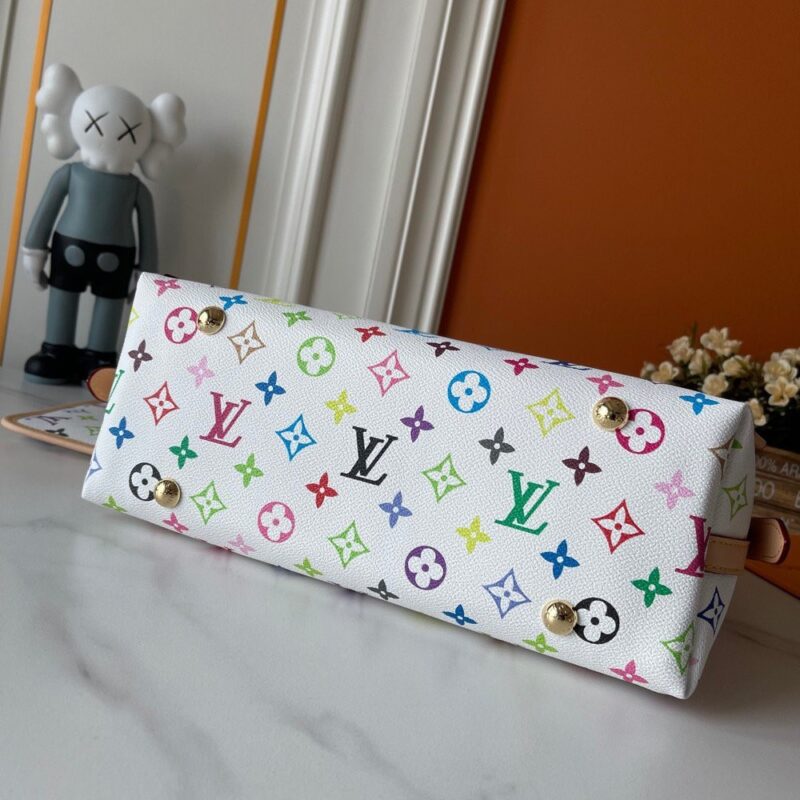 【AT3559】Louis Vuitton ルイ・ヴィトン LV 大型ホワイトレインボーモノグラムハンドバッグショルダーバッグ。