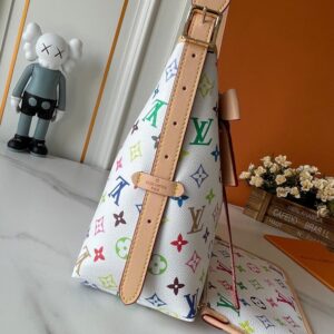 【AT3559】Louis Vuitton ルイ・ヴィトン LV 大型ホワイトレインボーモノグラムハンドバッグショルダーバッグ。