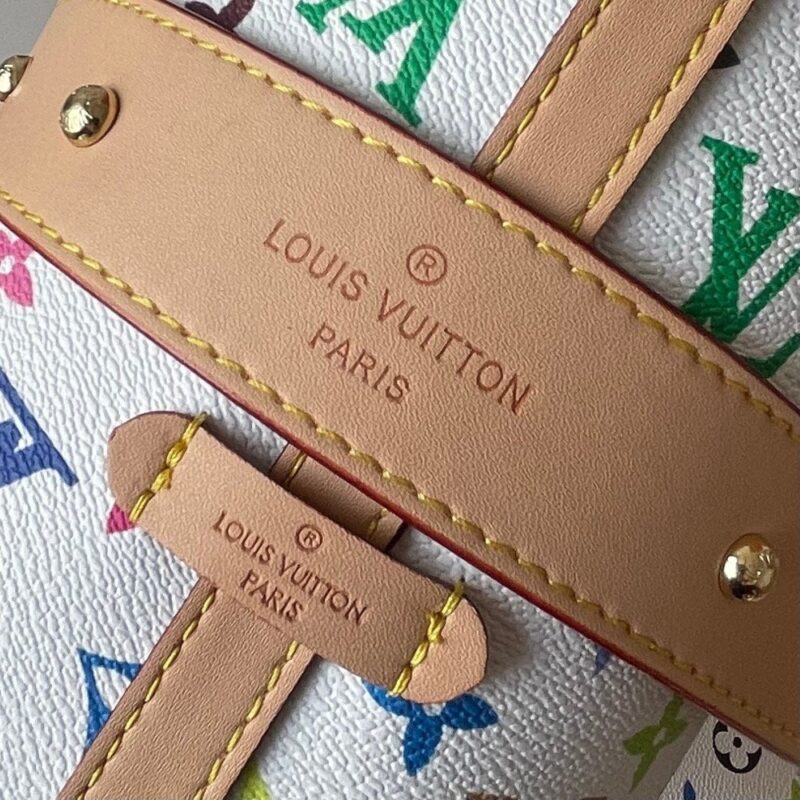 【AT3559】Louis Vuitton ルイ・ヴィトン LV 大型ホワイトレインボーモノグラムハンドバッグショルダーバッグ。