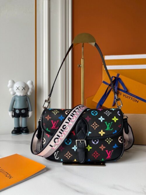 【AT3568】Louis Vuitton x 村上隆 ルイ・ヴィトン x 村上隆 20周年限定モデル ブラックモノグラム ショルダー＆クロスボディバッグ - 絶対的な回帰、トレンドの新星🌈