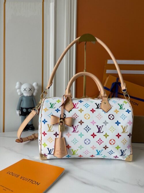 【AT3574】Louis Vuitton ルイヴィトンホワイトキャンバス30cmクラシックハンドバッグ（アップグレード版13257）