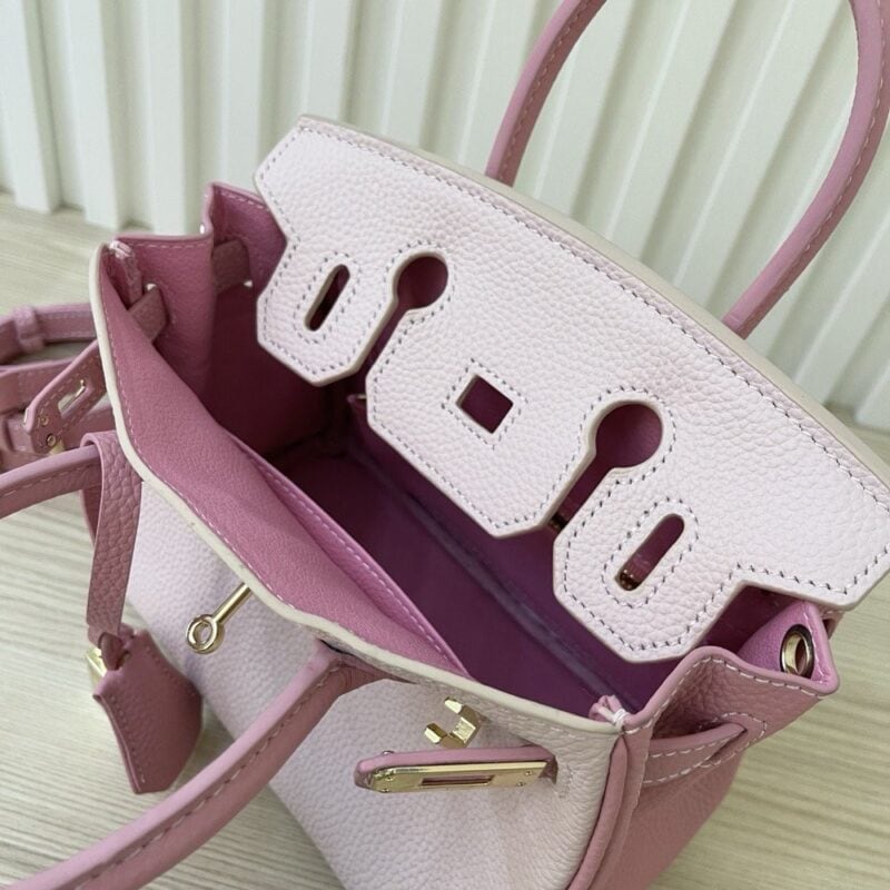【AT3578】Hermes エルメスのミニケリーは、手提げ、一肩掛け、斜め掛けの女性用バッグです。ピンクとカラーブロックのデザインです。