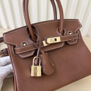 【AT3584】Hermes エルメスのボリードバッグ、クラシックスタイル｜ハイエンドな質感のブラウン色、手提げと斜め掛けができる女性用バッグ