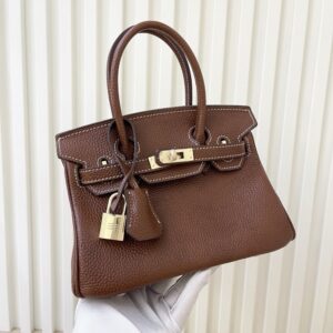 【AT3584】Hermes エルメスのボリードバッグ、クラシックスタイル｜ハイエンドな質感のブラウン色、手提げと斜め掛けができる女性用バッグ