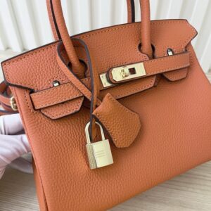【AT3585】Hermes エルメスのクラシックなファッションレディースハンドバッグ、ハイエンドのオレンジ色。