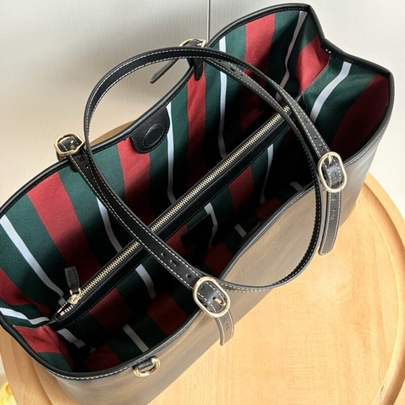 【AT3586】Gucci クラシックなブラック大容量トートバッグ - シンプルでおしゃれ、使い勝手抜群、コレクションに値する！