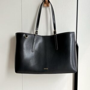 【AT3586】Gucci クラシックなブラック大容量トートバッグ - シンプルでおしゃれ、使い勝手抜群、コレクションに値する！