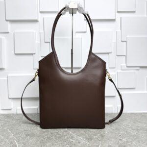 【AT3618】🍫👜 Miu Miuエレガントなブラウンレザートートバッグ-ファッションと実用性の完璧な融合