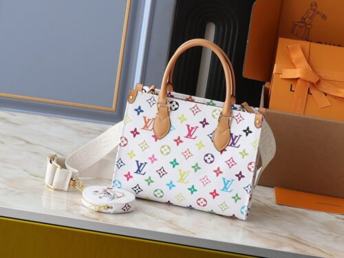 【AT3659】Louis Vuitton ルイ・ヴィトンのクラシックな多彩なモノグラムトートバッグ