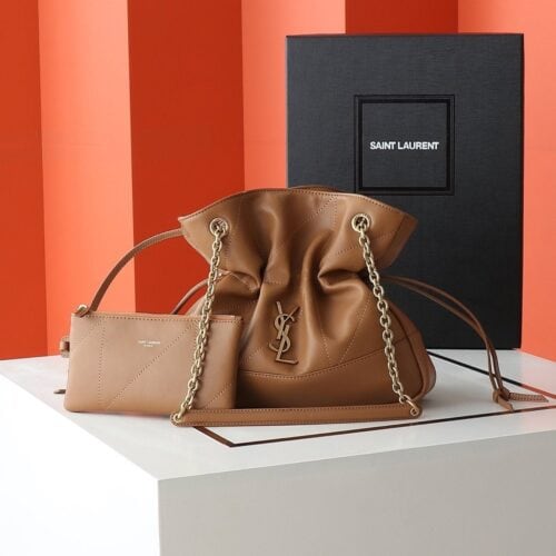 【AT3663】YSL SAINT LAURENTの豪華なステッチ入りストリングバッグ