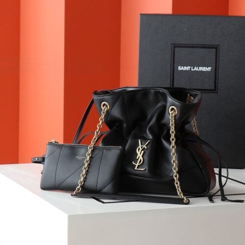 【AT3665】YSL サンローランの高級なステッチ入りのドローストリングバッグセット