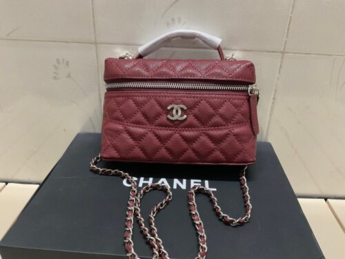 【AT3668】CHANELのクラシックなダイヤ柄のミニハンドバッグチェーン🎀