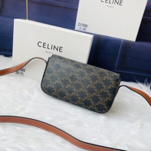 【AT3676】CELINE TRIOMPHE オールドフラワー柄ショルダーバッグ