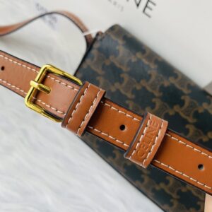【AT3676】CELINE TRIOMPHE オールドフラワー柄ショルダーバッグ