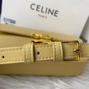 【AT3677】CELINE TRIOMPHE ゴールドのCCロゴが施されたアクセントバッグ