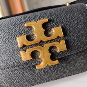 【AT3696】✨Tory Burch Miller Flap Bag ミニサイズのクラシックなショルダーバッグ✨ ハイエンドなブラックとゴールドの配色 🎀 おしゃれで万能アイテム