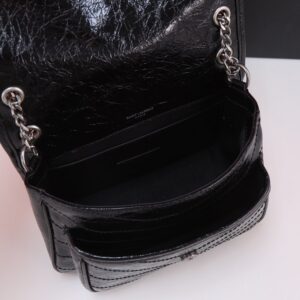 【AT3739】🖤 YSL サンローランのNikiシリーズ、ブラックヴィンテージラムスキンチェーンバッグ 🖤