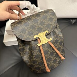 【AT3768】CelineセリーヌのクラシックなTriomphe花柄のリュックサック - レトロでエレガント、ファッションと相性抜群🎒✨