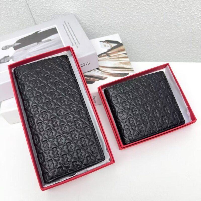 【AT3817】✨Cartier ラグジュアリーなクラシックな黒のレザーウォレットセット✨