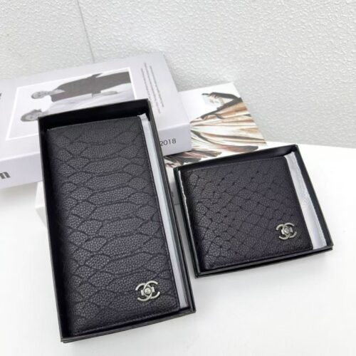 【AT3821】✨Chanel クラシックなダイヤ柄のレザーウォレットセット✨