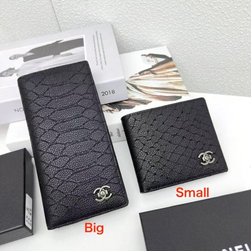 【AT3821】✨Chanel クラシックなダイヤ柄のレザーウォレットセット✨