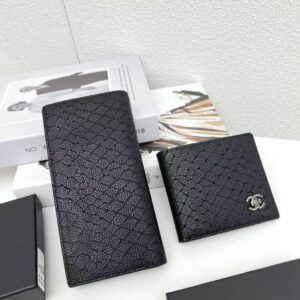 【AT3821】✨Chanel クラシックなダイヤ柄のレザーウォレットセット✨