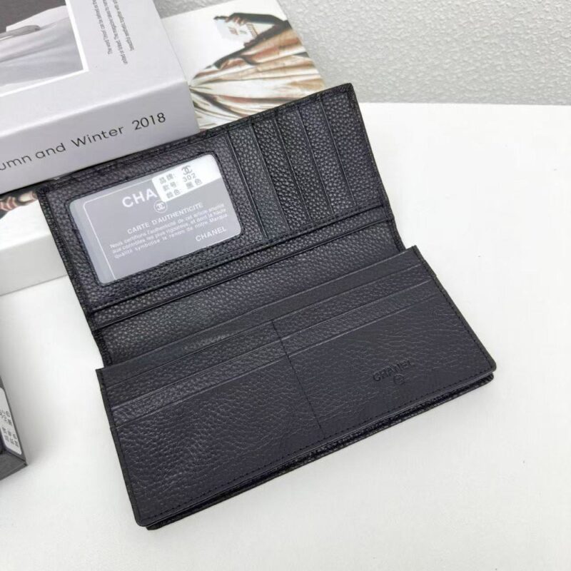 【AT3821】✨Chanel クラシックなダイヤ柄のレザーウォレットセット✨