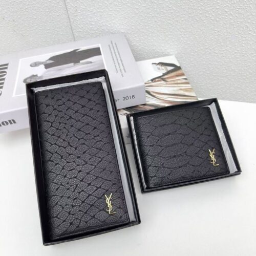 【AT3822】YSL メンズクラシックウォレットギフトボックスセット 🖤 💼 Yves Saint Laurent（YSL）クラシッククロコダイル柄ウォレットギフトセット 💼