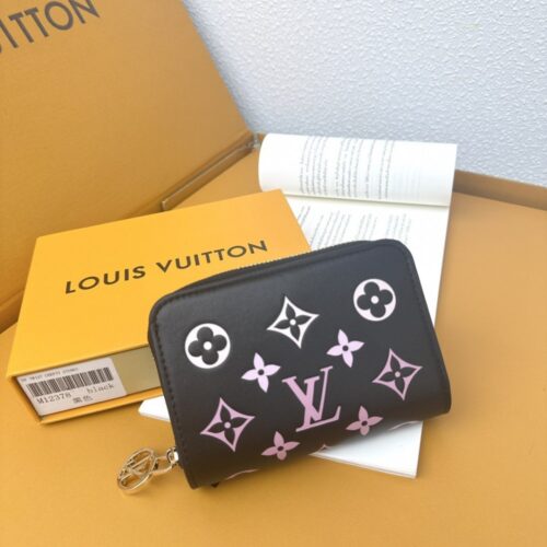 【AT3870】🖤 Louis Vuitton ルイヴィトンモノグラム花柄レディースショートウォレットM12378（ブラック）✨高貴で優雅で実用的、LVの精巧なショートウォレット新製品登場✨