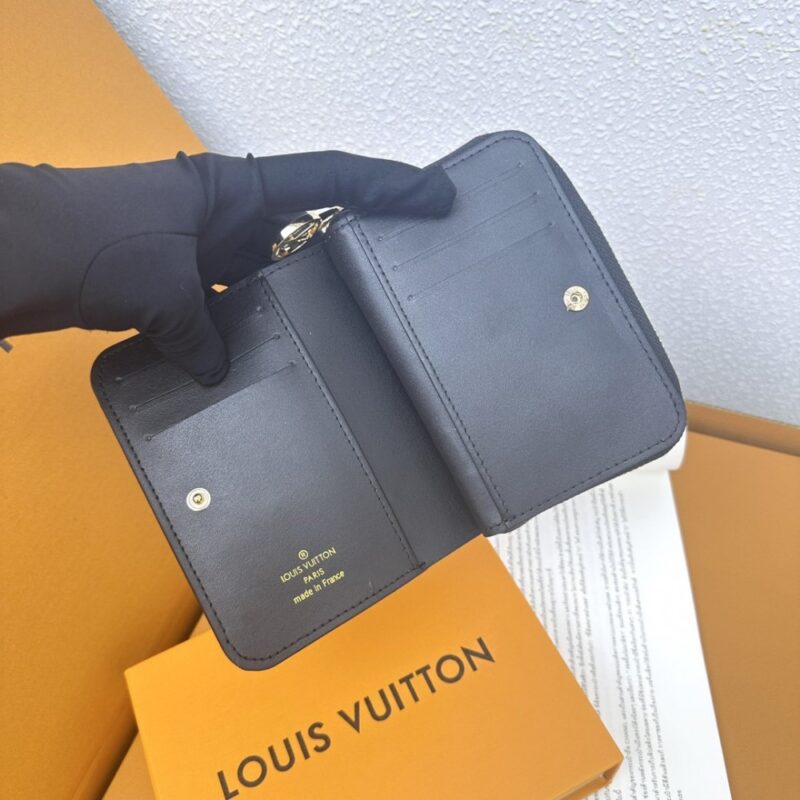 【AT3870】🖤 Louis Vuitton ルイヴィトンモノグラム花柄レディースショートウォレットM12378（ブラック）✨高貴で優雅で実用的、LVの精巧なショートウォレット新製品登場✨