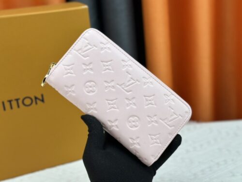 【AT3880】Louis Vuitton ルイ・ヴィトンモノグラム アンプレイント ピンク ジップ 長財布 💕 優雅で上品 M81510