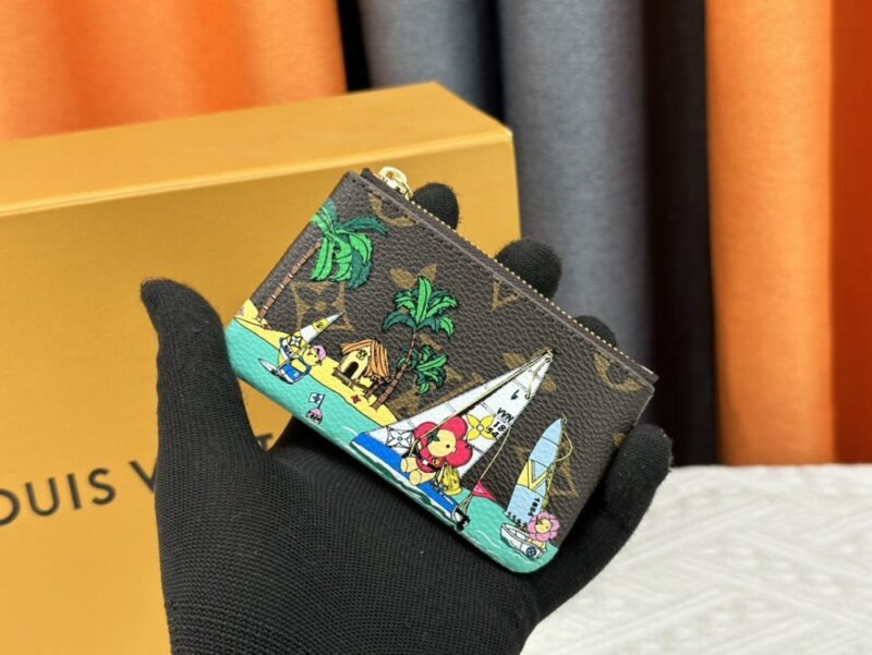 【AT3899】🌴 Louis Vuitton ルイ・ヴィトン 限定シリーズ ハワイアイランド風手描きプリントコインケース 🌺