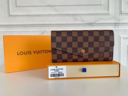 【AT3903】🌸 Louis Vuitton ルイ・ヴィトン ダミエ柄 ピンクの内装 ロングウォレット💼 クラシックなチェック柄・甘美なピンクの内装・エレガントで実用的な共存