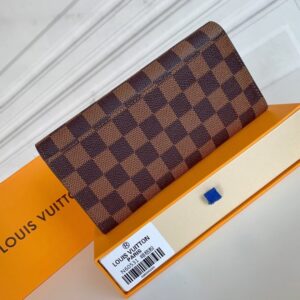 【AT3903】🌸 Louis Vuitton ルイ・ヴィトン ダミエ柄 ピンクの内装 ロングウォレット💼 クラシックなチェック柄・甘美なピンクの内装・エレガントで実用的な共存