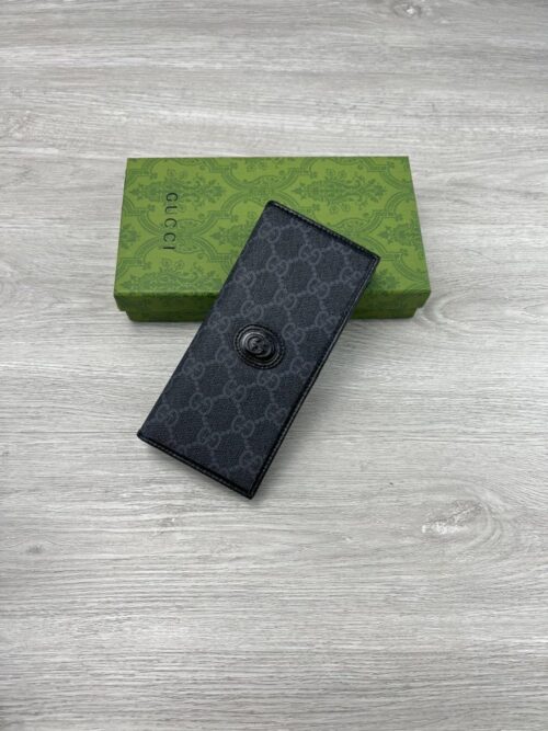 【AT3927】Gucci クラシックコレクション ブラックGGパターンキャンバス 長財布｜シンプルでラグジュアリーなデザイン 男女兼用