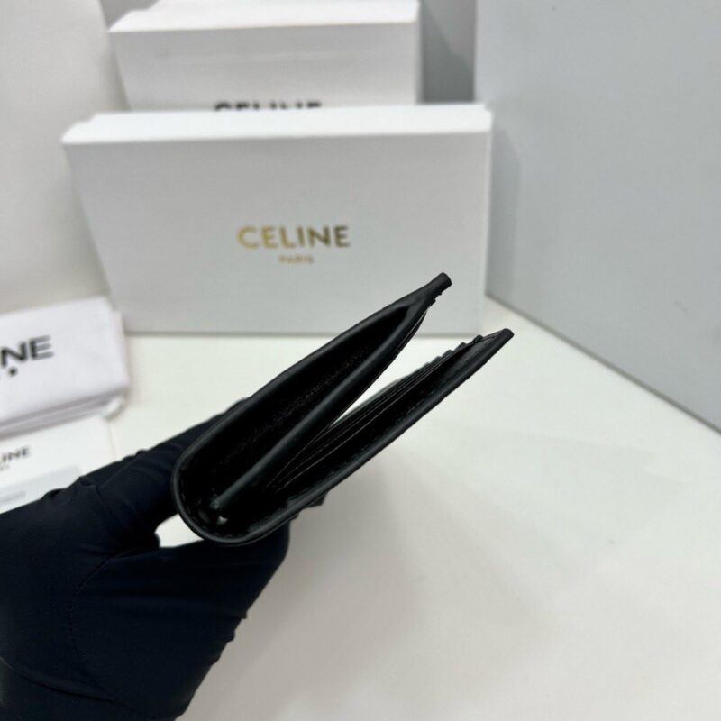 【AT3965】✨Celine Paris ハイエンドでシンプルなロングウォレット✨ ブラックグレインレザー｜クラシックでエレガント｜大容量デザイン