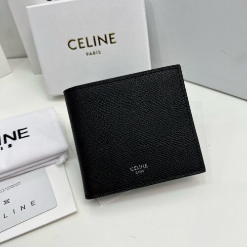 【AT3966】Celine パリクラシック ブラックグレインレザー メンズ用短財布｜ミニマルラグジュアリースタイル