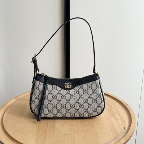 【AT4102】グッチ Ophidiaシリーズ PVC素材 グレー ショルダーバッグ | Gucci